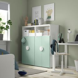 Шкаф Ikea Smastad/Platsa 6 полок 120x42x123 (Белый/Светло-зеленый)