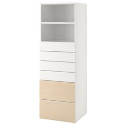 Dulap Ikea Smastad/Platsa 6 sertare 60x57x181 (Alb/Mesteacan)