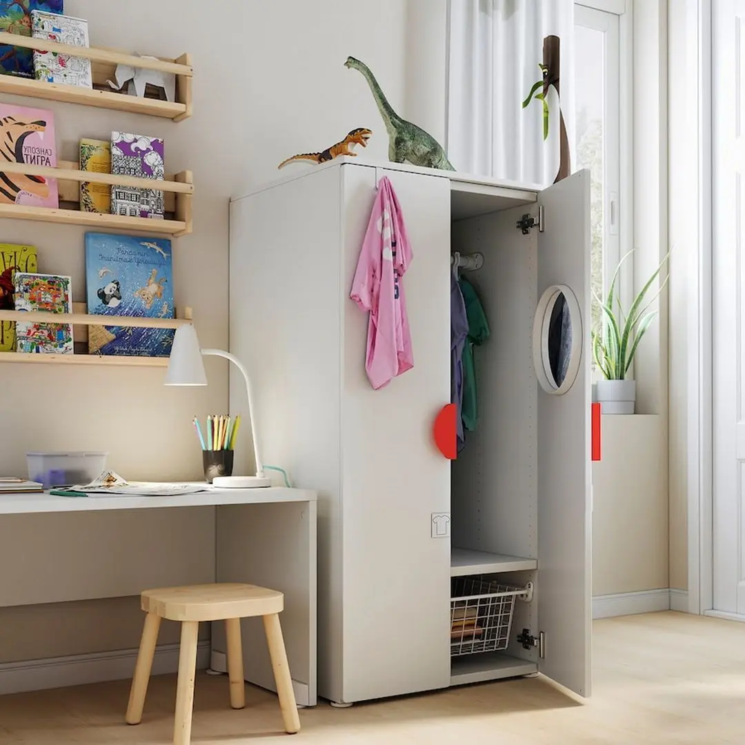 Шкаф Ikea Smastad/Platsa 60x57x123 (Белый/Береза)