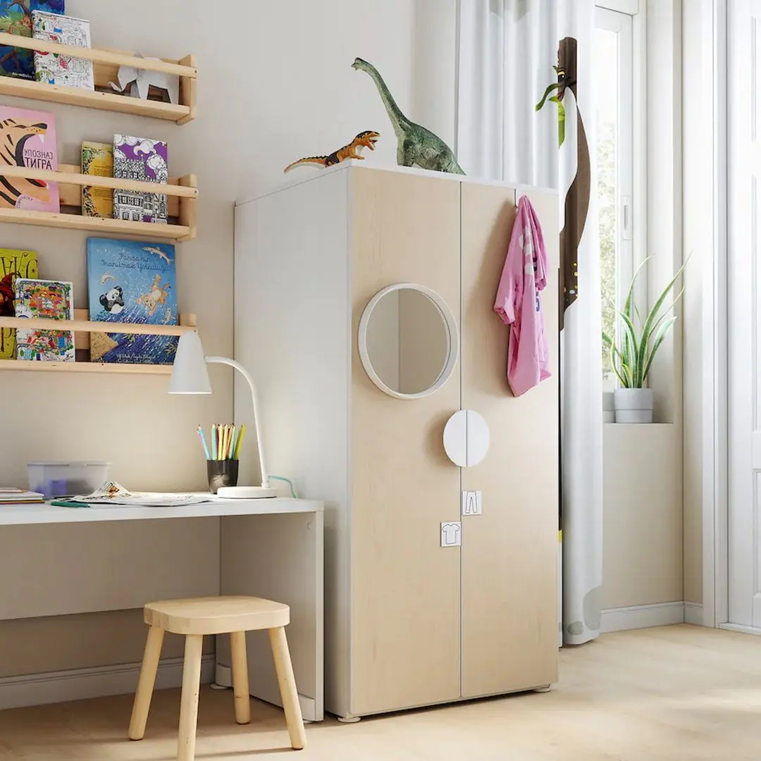 Шкаф Ikea Smastad/Platsa 60x57x123 (Белый/Береза)