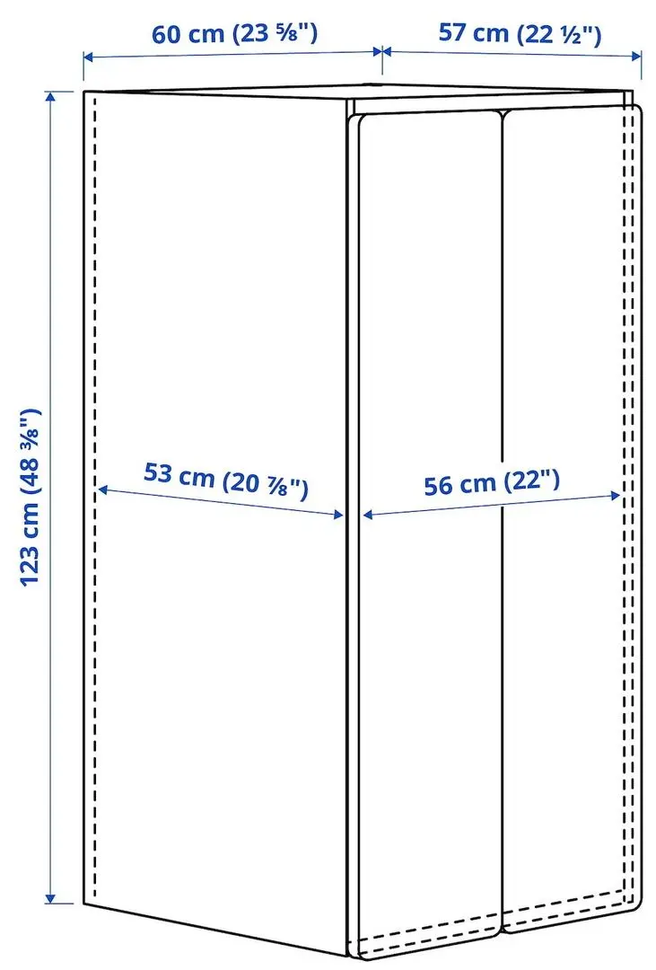 Шкаф Ikea Smastad/Platsa полки 60x57x123 (Белый/Голубой)