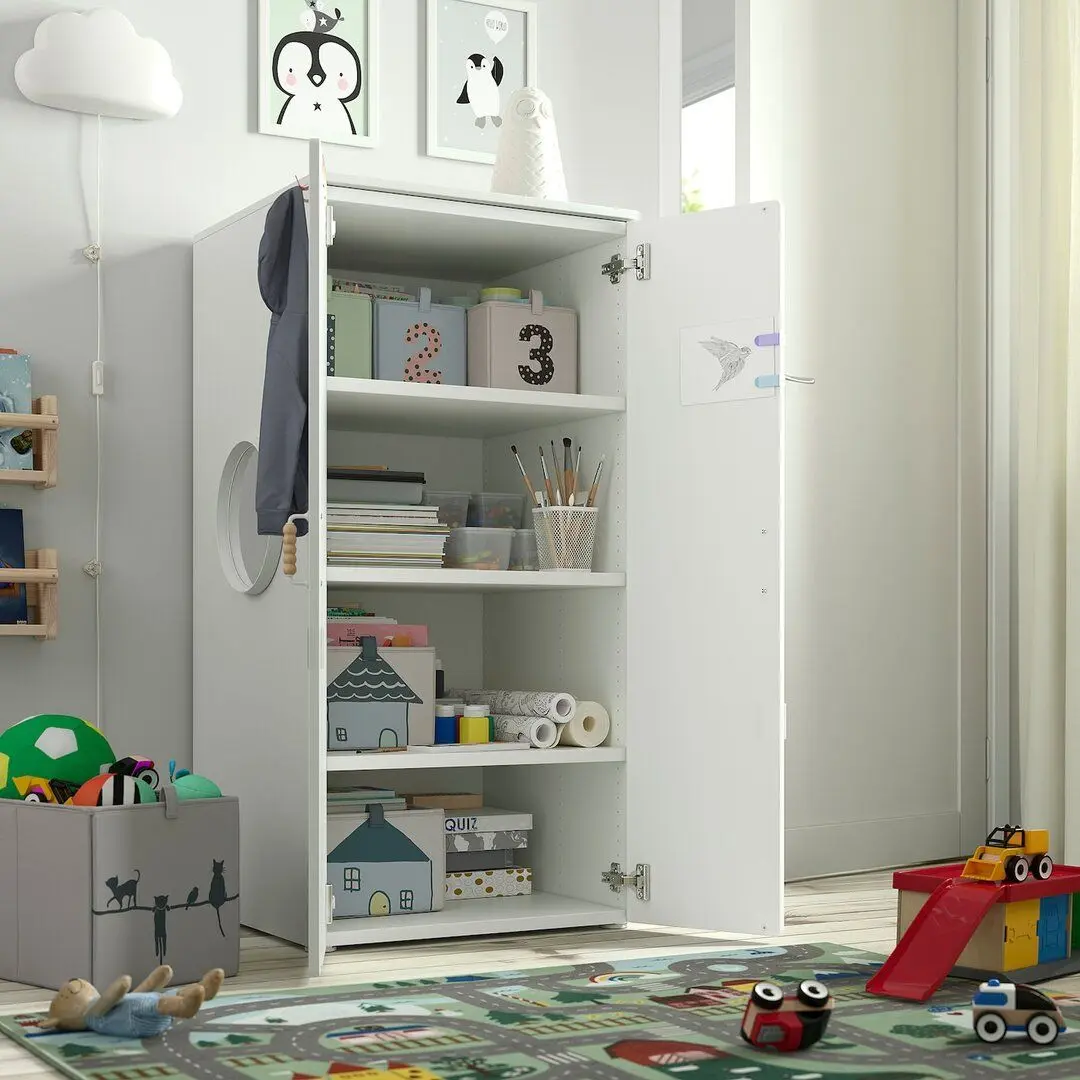 Dulap Ikea Smastad/Platsa rafturi 60x57x123 (Alb/Lila Deschis)