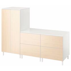 Dulap Ikea Smastad/Platsa cu 2 comode 180x57x133 (Alb/Mesteacan)