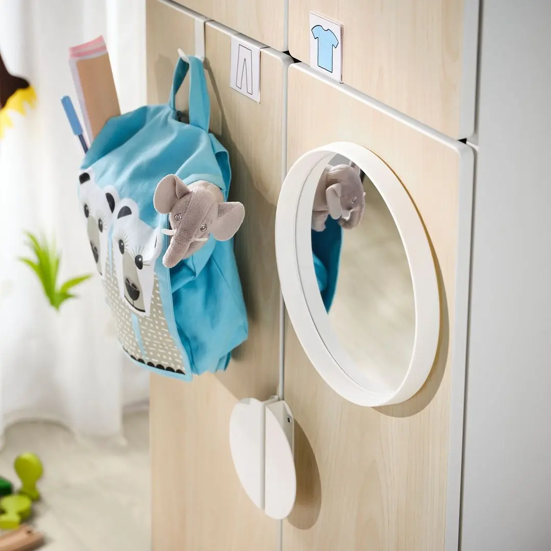 Шкаф Ikea Smastad/Platsa с 2 штангами 60x42x181 (Белый/Береза)