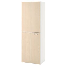Шкаф Ikea Smastad/Platsa с 2 штангами 60x42x181 (Белый/Береза)