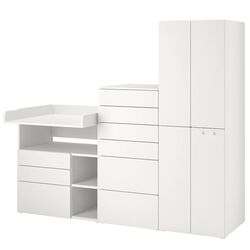 Шкаф Ikea Smastad/Platsa с пеленальным столиком 210x79x180 (Белый)