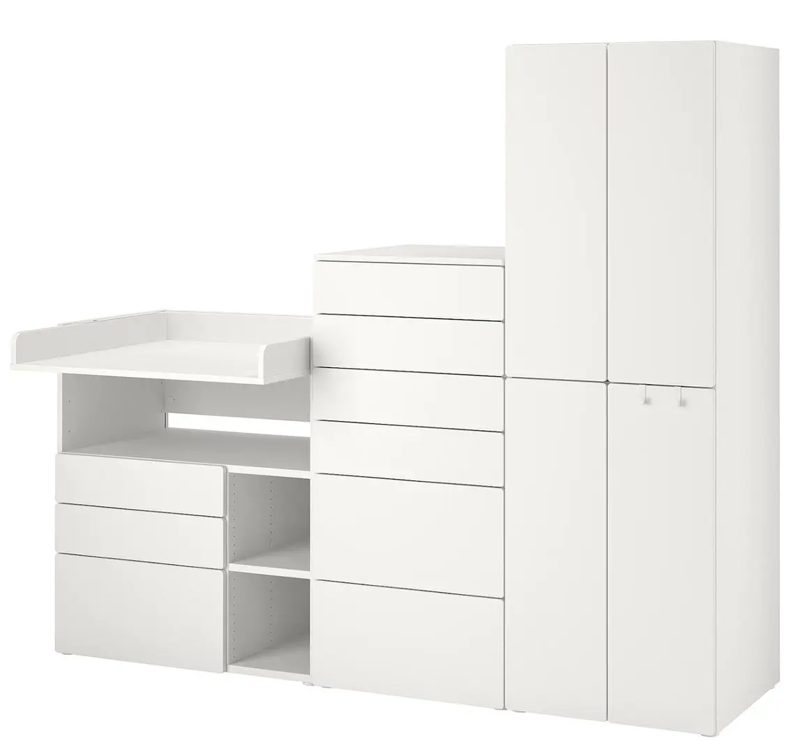 Шкаф Ikea Smastad/Platsa с пеленальным столиком 210x79x180 (Белый)