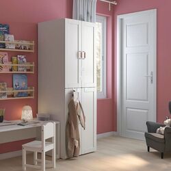 Dulap Ikea Smastad/Platsa cu cadru/2 bare umeraşe 60x57x181 (Alb) Thumb