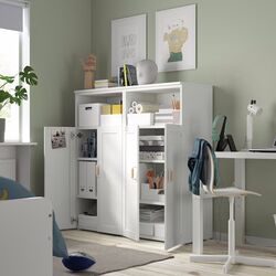 Шкаф Ikea Smastad/Platsa с рамой/6 полки 120x42x123 (Белый) Thumb