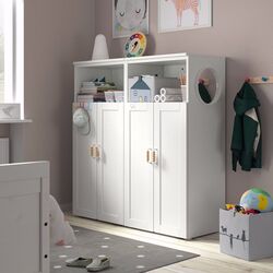 Dulap Ikea Smastad/Platsa cu cadru/6 polite 120x42x123 (Alb)