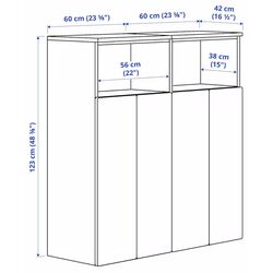 Шкаф Ikea Smastad/Platsa с рамой/6 полки 120x42x123 (Белый) Thumb