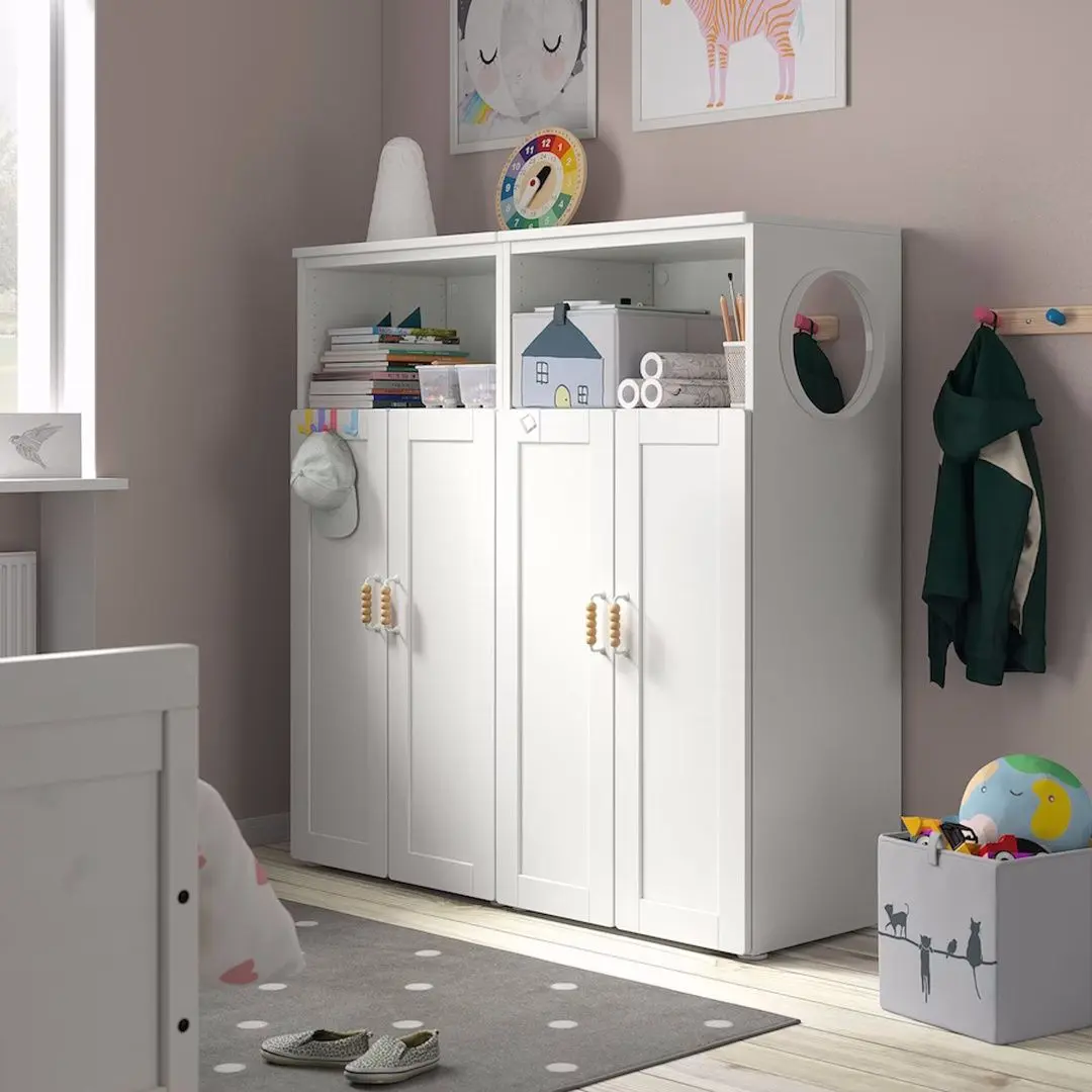 Шкаф Ikea Smastad/Platsa с рамой/6 полки 120x42x123 (Белый)