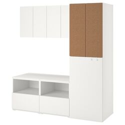 Шкаф Ikea Smastad/Platsa с выдвижным модулем 180x55x196 (Белый/Пробка)