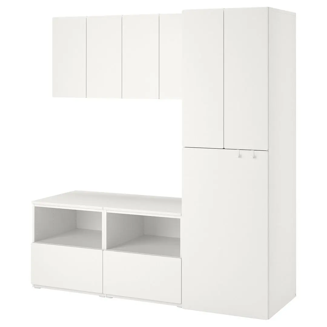 Шкаф Ikea Smastad/Platsa с выдвижным модулем 180x55x196 (Белый)