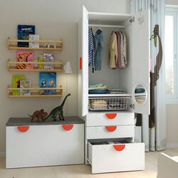 Dulap Ikea Smastad/Platsa cu bancă 150x57x181 (Alb) Thumb