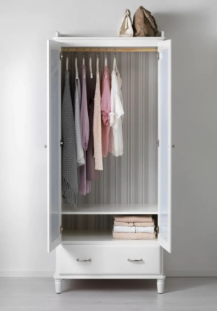 Шкаф Ikea Tyssedal 88x58x208 зеркало (Белый)