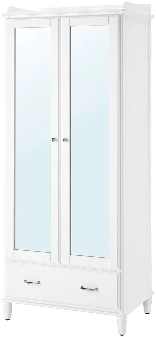 Шкаф Ikea Tyssedal 88x58x208 зеркало (Белый)