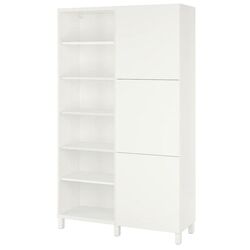 Etajera Ikea Besta cu usi 120x42x202 (Alb/Lappviken/Stubbarp Alb)