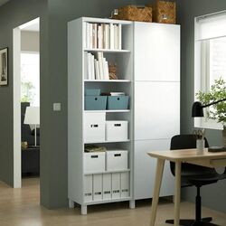 Etajera Ikea Besta cu usi 120x42x202 (Alb/Lappviken/Stubbarp Alb) Thumb