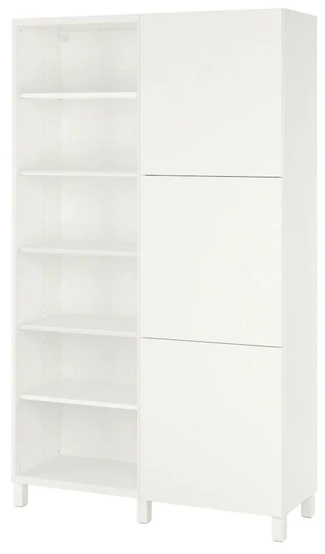 Etajera Ikea Besta cu usi 120x42x202 (Alb/Lappviken/Stubbarp Alb)