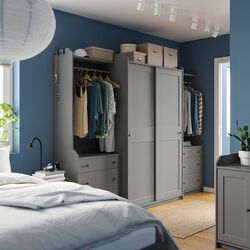 Шкаф комбинированный Ikea Hauga 258x55x199 (Серый) Thumb