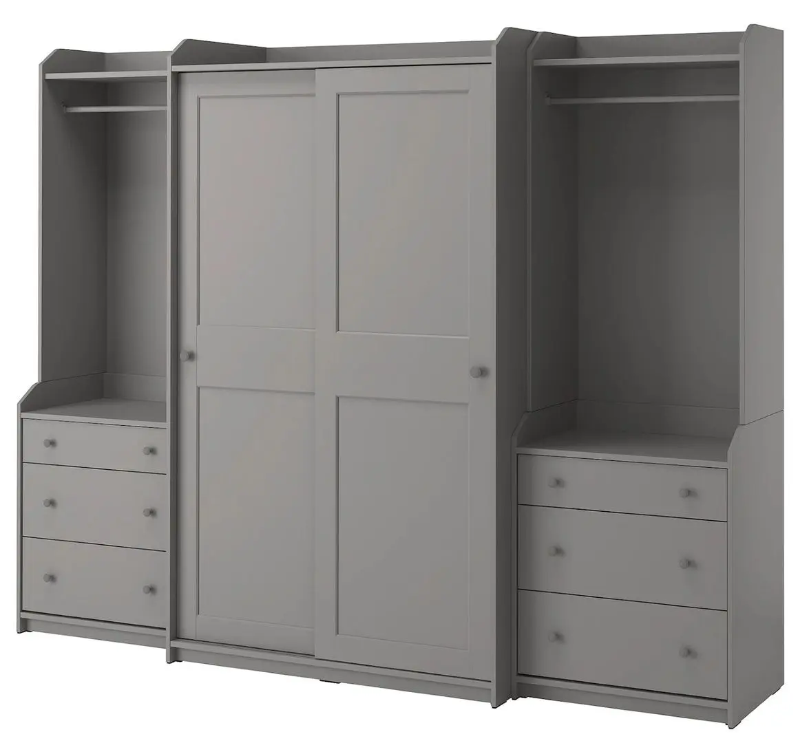 Шкаф комбинированный Ikea Hauga 258x55x199 (Серый)