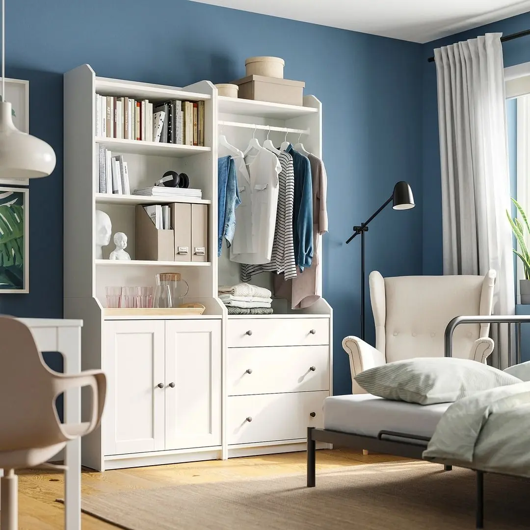 Antreu Ikea Hauga dulap deschis/4 polite 139x46x199 (Alb)