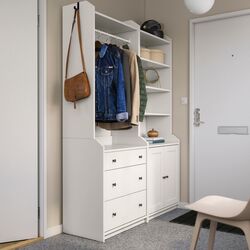 Antreu Ikea Hauga dulap deschis/4 polite 139x46x199 (Alb) Thumb