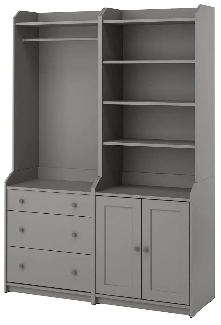 Прихожая Ikea Hauga открытый шкаф/4 полки 139x46x199 (Серый)