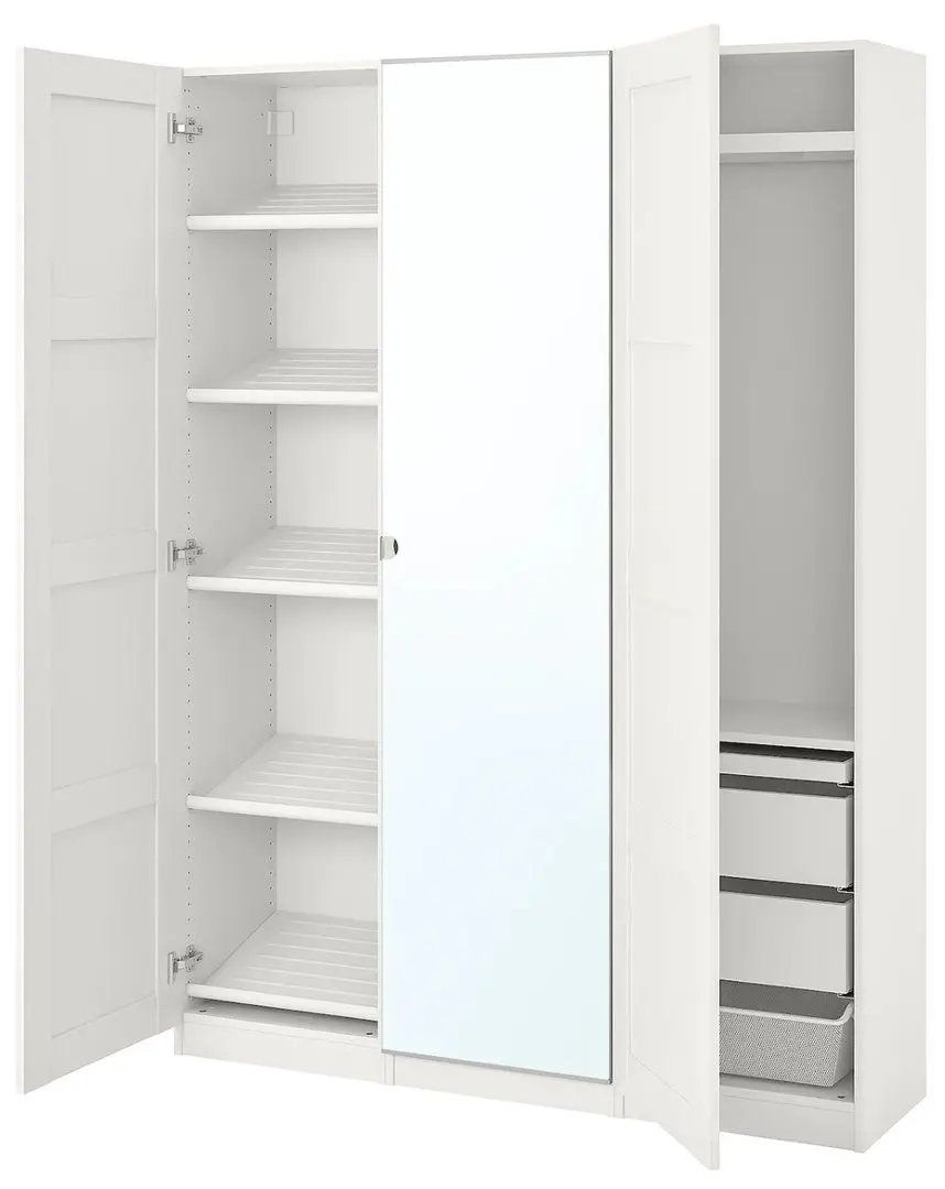 Dulap combinat Ikea Pax/Bergsbo/Vikedal 150x38x201 (Alb/Oglinda)