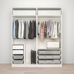 Dulap combinat Ikea Pax/Hokksund 200x66x236 (Alb/Lucios Gri) Thumb