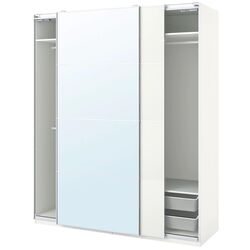 Dulap combinat Ikea Pax/Mehamn/Auli 200x66x236 (Alb/Oglinda) Thumb
