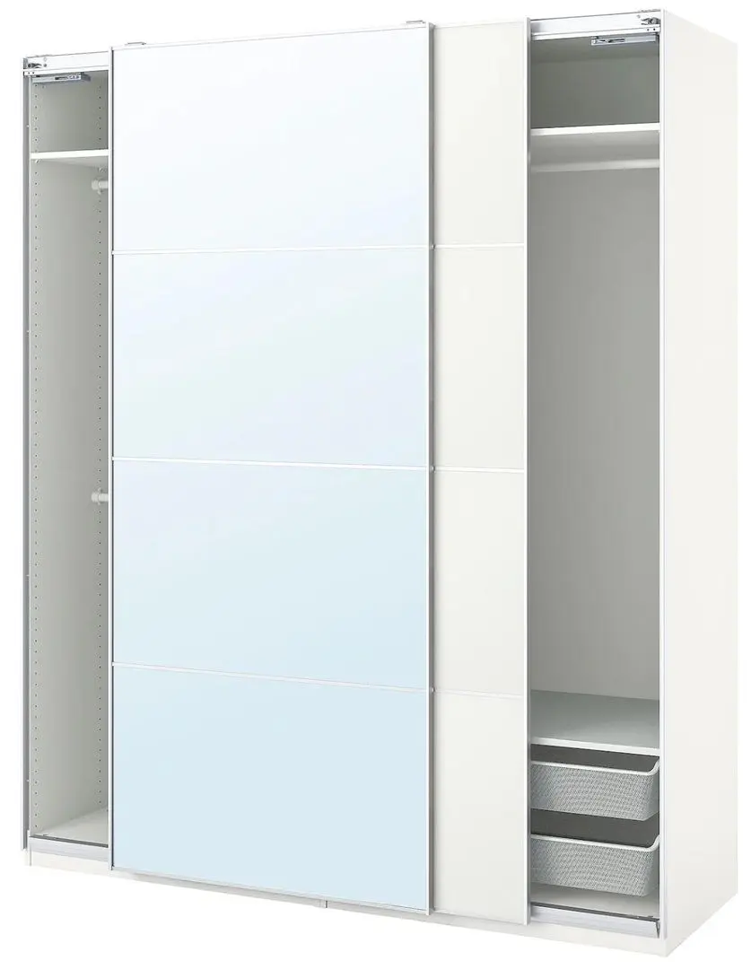 Dulap combinat Ikea Pax/Mehamn/Auli 200x66x236 (Alb/Oglinda)