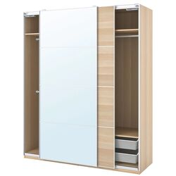 Dulap combinat Ikea Pax/Mehamn/Auli 200x66x236 (Aspect Stejar Antichizat/Oglinda)