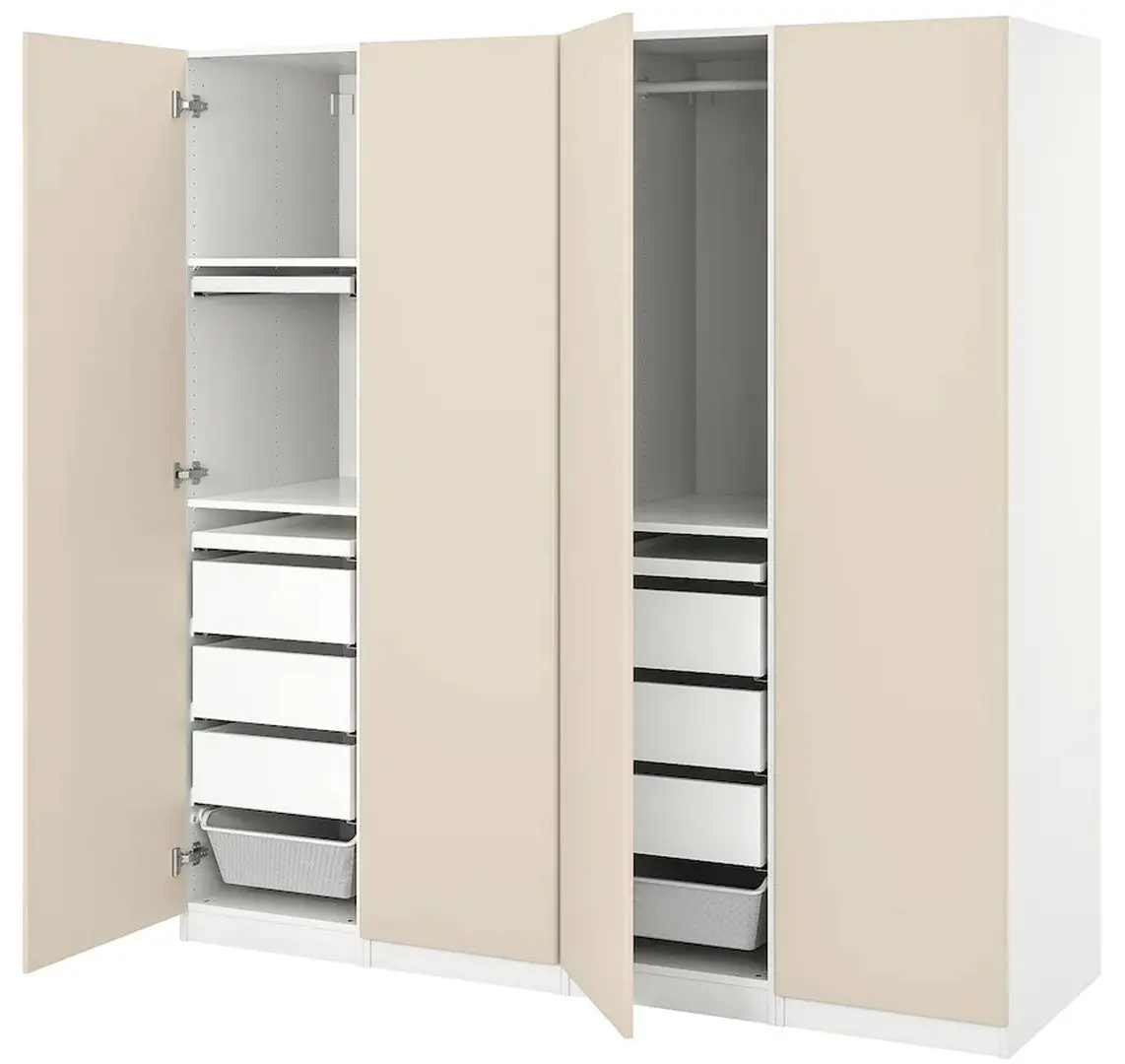 Шкаф комбинированный Ikea Pax/Reinsvoll 200x60x201 (Серо-бежевый)