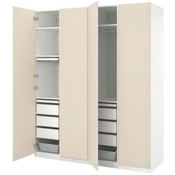 Шкаф комбинированный Ikea Pax/Reinsvoll 200x60x236 (Белый/Серо-бежевый)