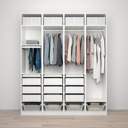 Шкаф комбинированный Ikea Pax/Reinsvoll/Vikedal 4 отделения 200x60x236 (Белый/Серо-Бежевый) Thumb