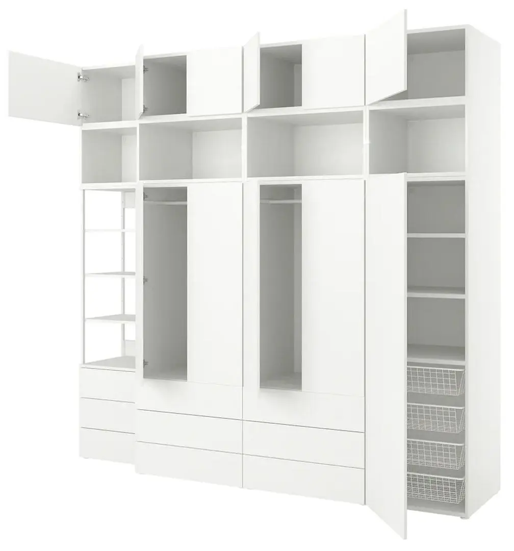 Шкаф комбинированный Ikea Platsa 11 дверей/9 ящиков 280x57x261 (Белый/Фоннес/Белый)