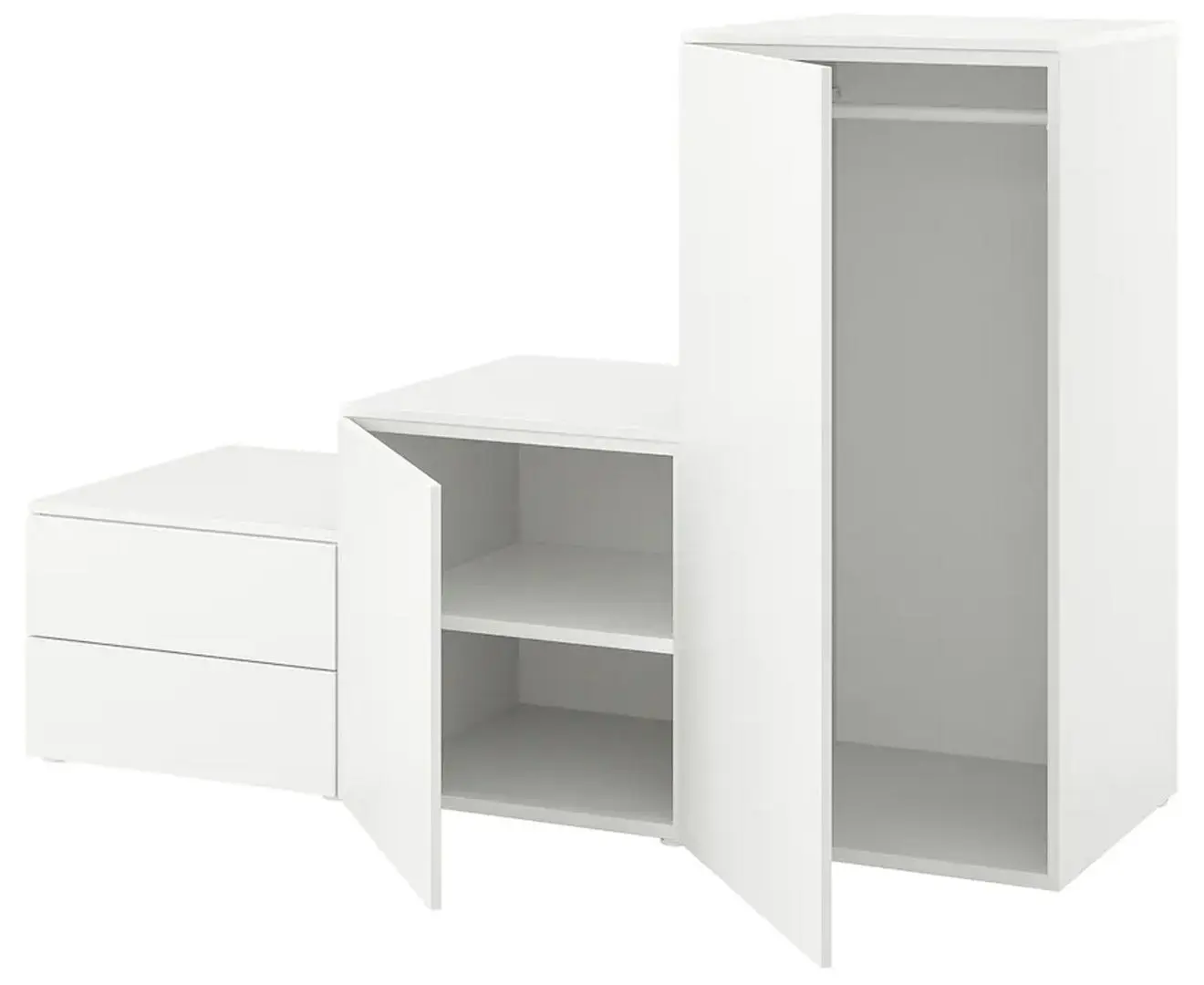 Dulap combinat Ikea Platsa 2 usi/2 sertare 180x57x123 (Alb/Fonnes Alb)