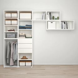 Dulap combinat Ikea Platsa 2 usi/2 sertare 300x57x241 (Alb/Fonnes Alb) Thumb