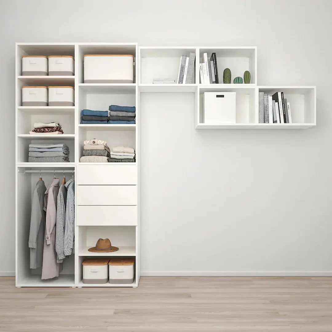 Dulap combinat Ikea Platsa 2 usi/2 sertare 300x57x241 (Alb/Fonnes Alb)