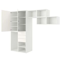 Dulap combinat Ikea Platsa 2 usi/2 sertare 300x57x241 (Alb/Fonnes Alb)