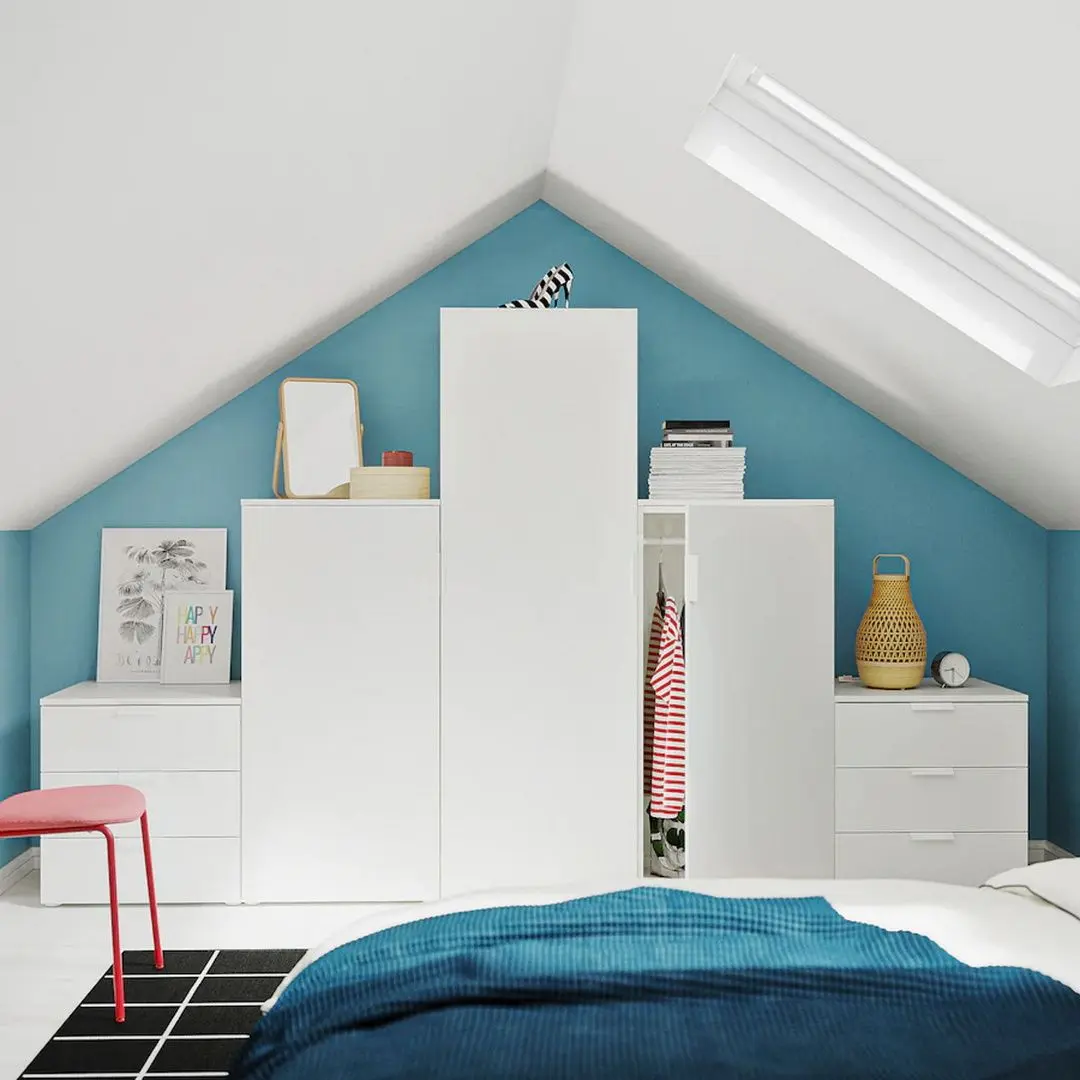 Dulap combinat Ikea Platsa 3 usi/6 sertare (Alb/Fonnes Alb)