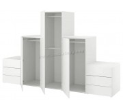 Dulap combinat Ikea Platsa 3 usi/6 sertare (Alb/Fonnes Alb)