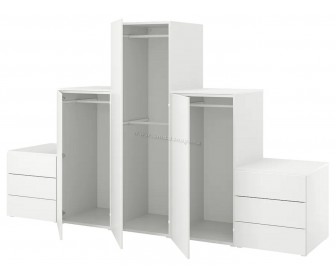 Dulap combinat Ikea Platsa 3 usi/6 sertare (Alb/Fonnes Alb)