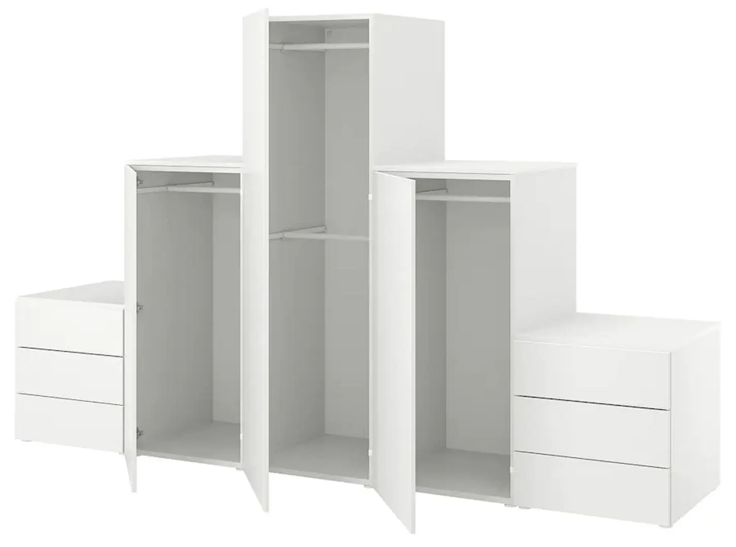 Dulap combinat Ikea Platsa 3 usi/6 sertare (Alb/Fonnes Alb)