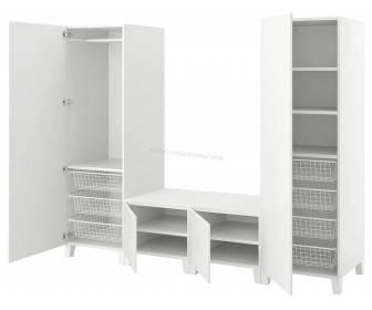 Шкаф комбинированный Ikea Platsa 4 дверцы 240x57x191 (Белый/Фоннес Белый)