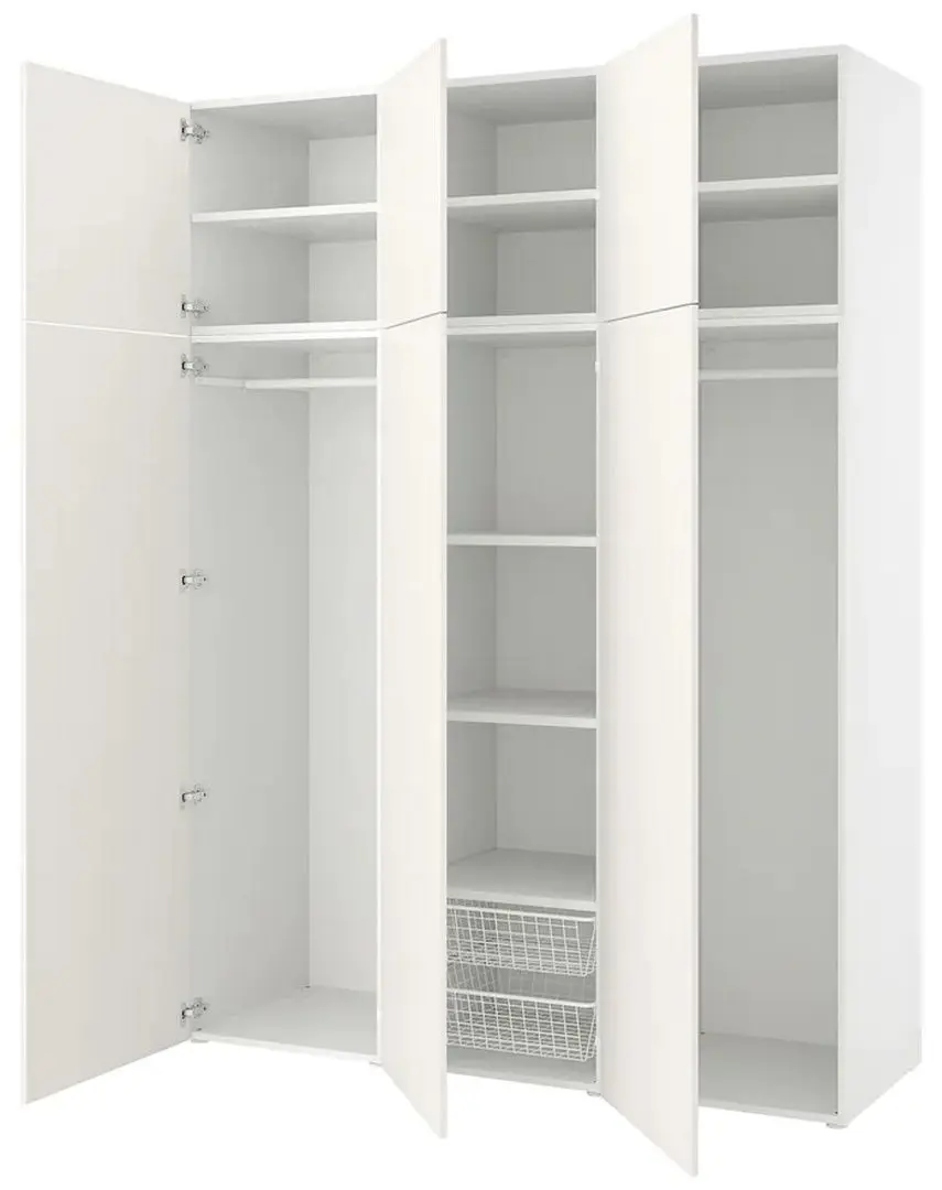 Dulap combinat Ikea Platsa 6 usi 180x57x241 (Alb/Fonnes Alb)