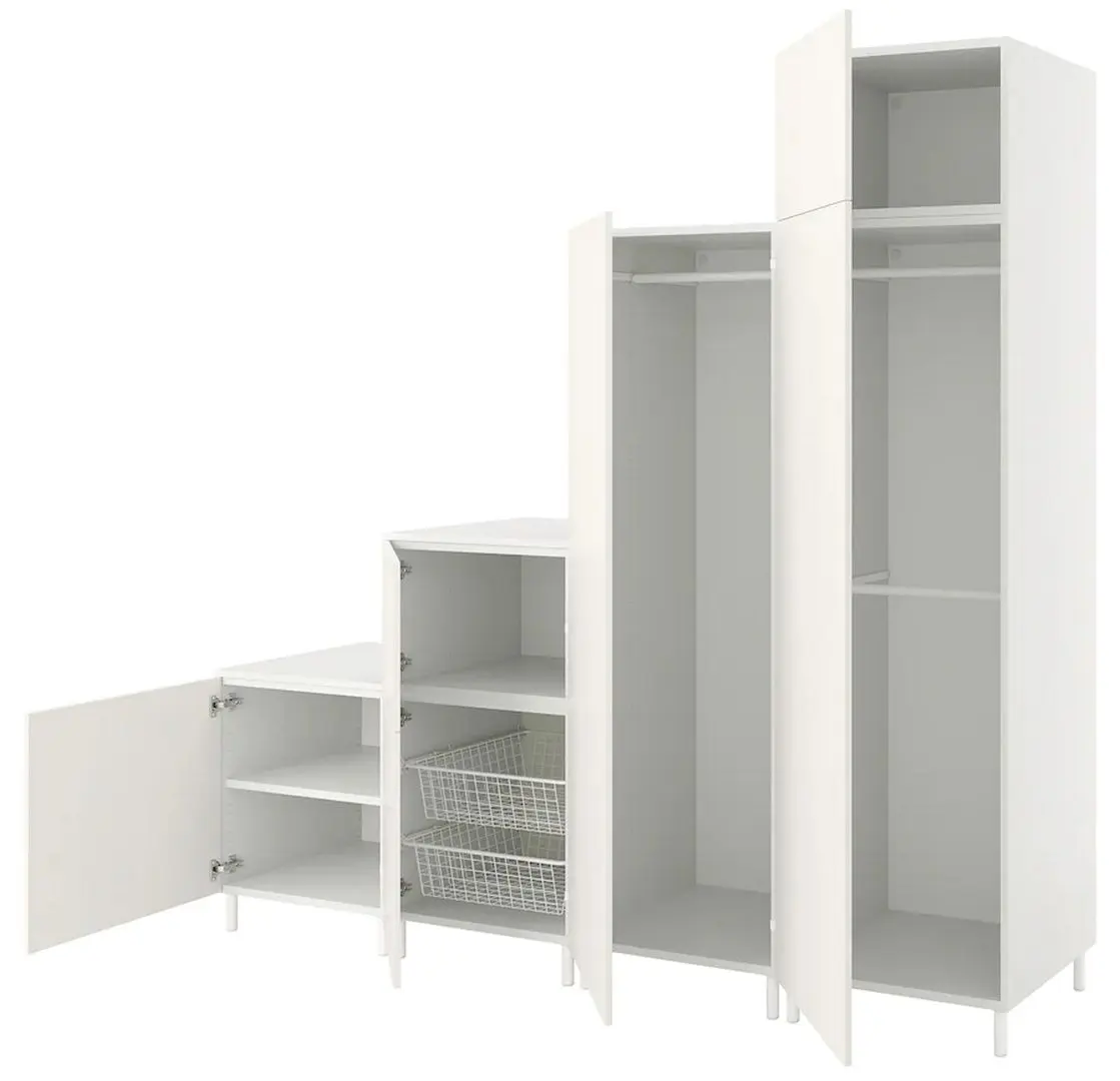 Dulap combinat Ikea Platsa 6 usi 240x57x231 (Alb/Fonnes Alb)