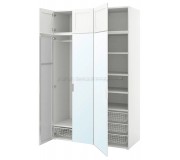 Шкаф комбинированный Ikea Platsa 6 дверей/зеркало 140x57x221 (Белый Страумен/Фоннес Белый)